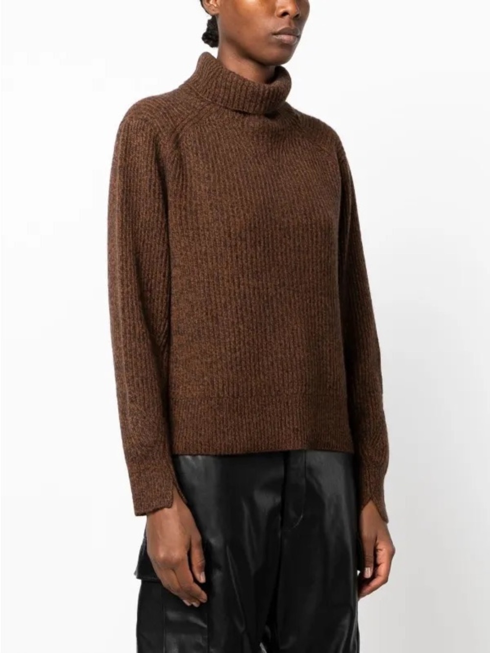 rag & bone Brown Ribbed Turtleneck Sweater